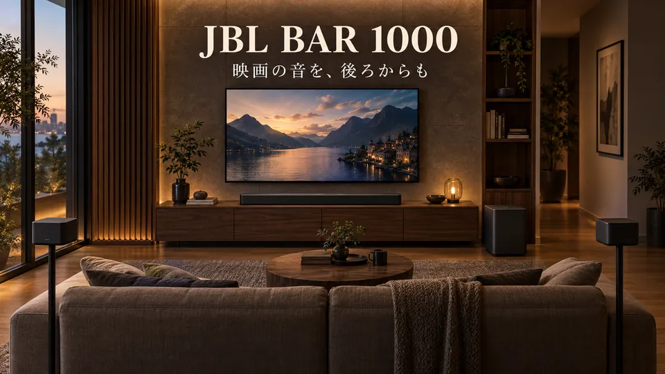 JBL BAR 1000の口コミ・評判は？映画の包まれる音と後方スピーカーの使い勝手を確認